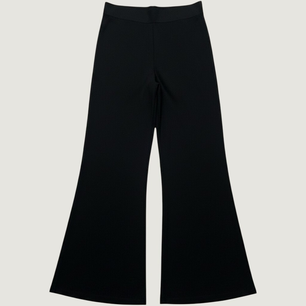 DKNY Wide Leg Flare Pants Small Black High Waist Minimalist Clean Girl‎ Chic